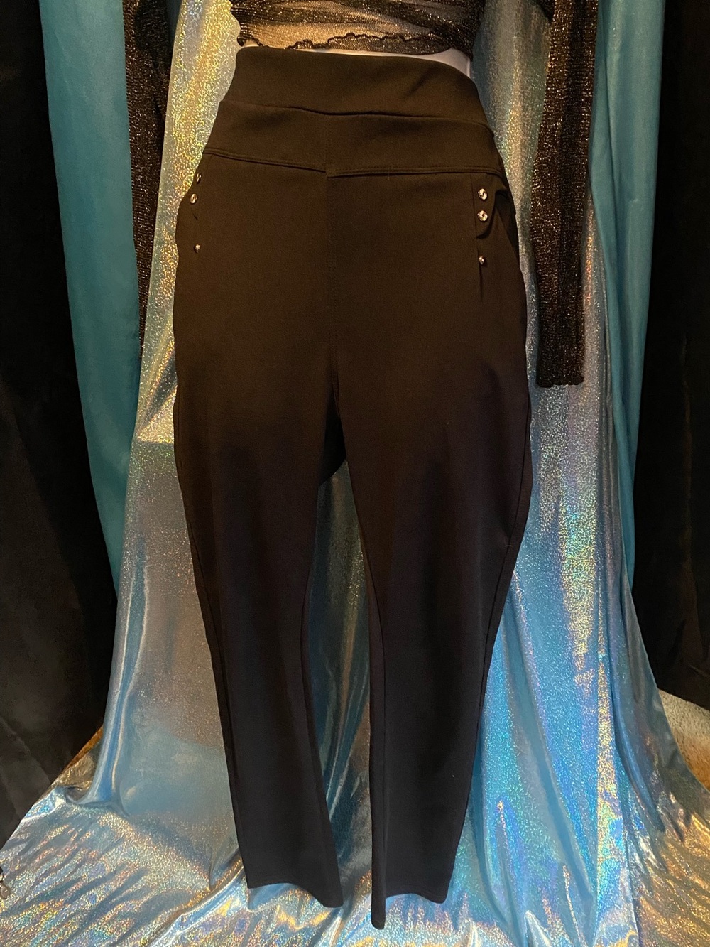 Black High-Waist Jegging stretch pants